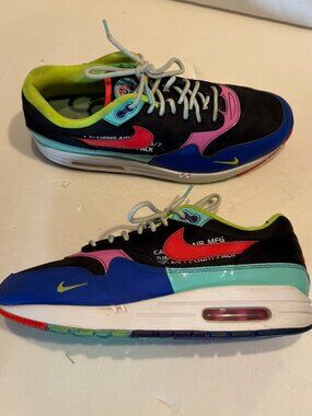Nike Air Max 1 Black Hyper Grape Men Size 9.5 Parachute Laser Crimson CU4713-001
